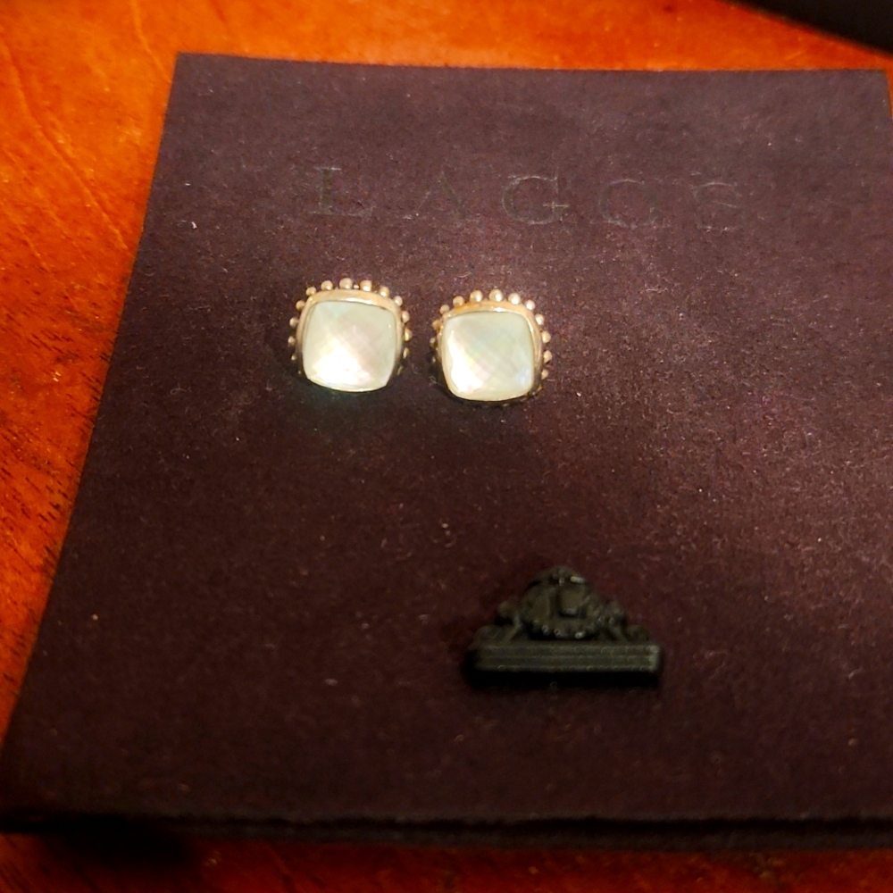 Lagos 14kt/ 925 mother of pearl dublet studs